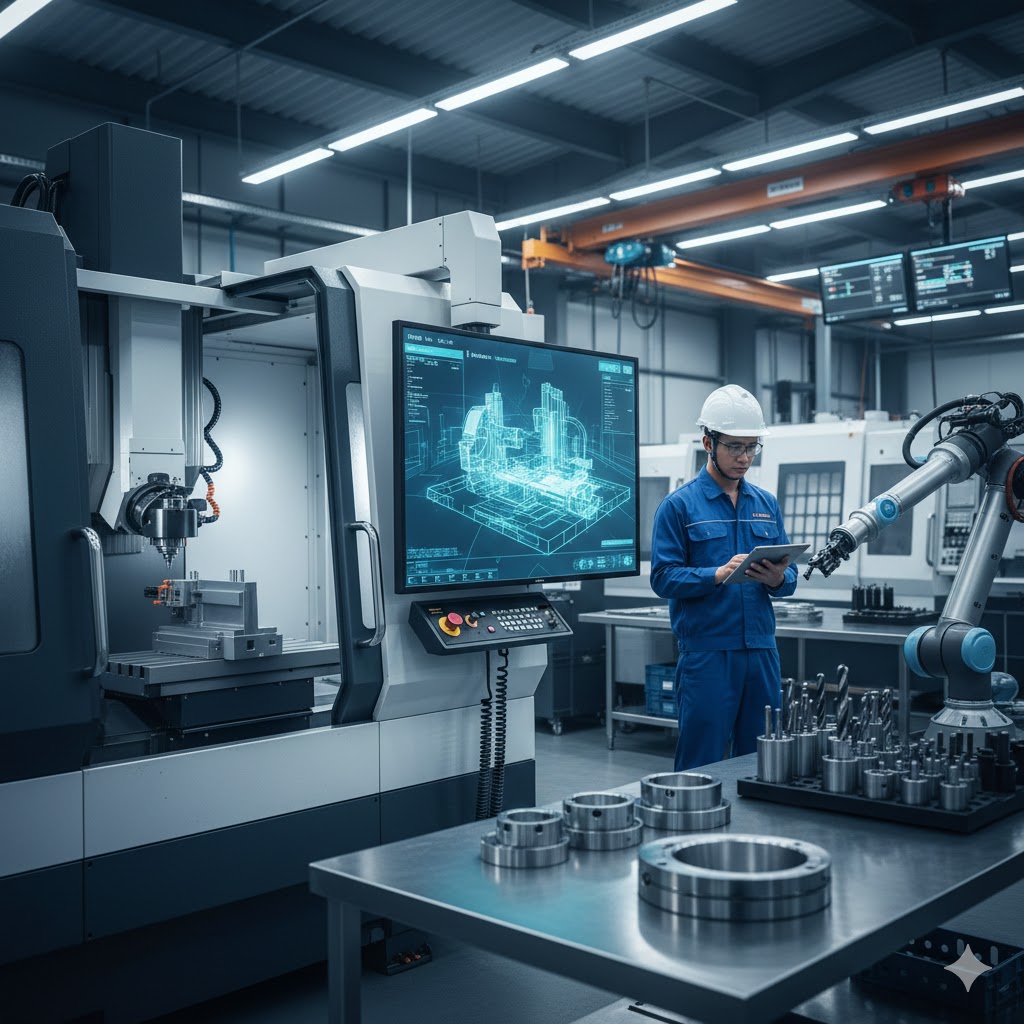 CNC Digital Twin Vietnam Smart Factory with Virtual Machining Simulation